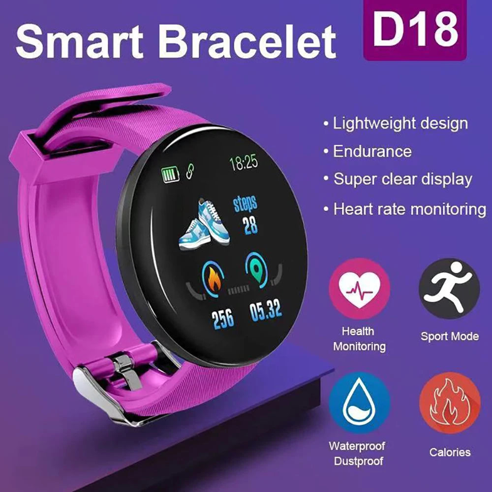 D18 Smart Watch Men Smart Bracelet Smartwatch Waterproof Smart Touch Screen Smart Watch Woman Inteligente Bluetooth Watch New