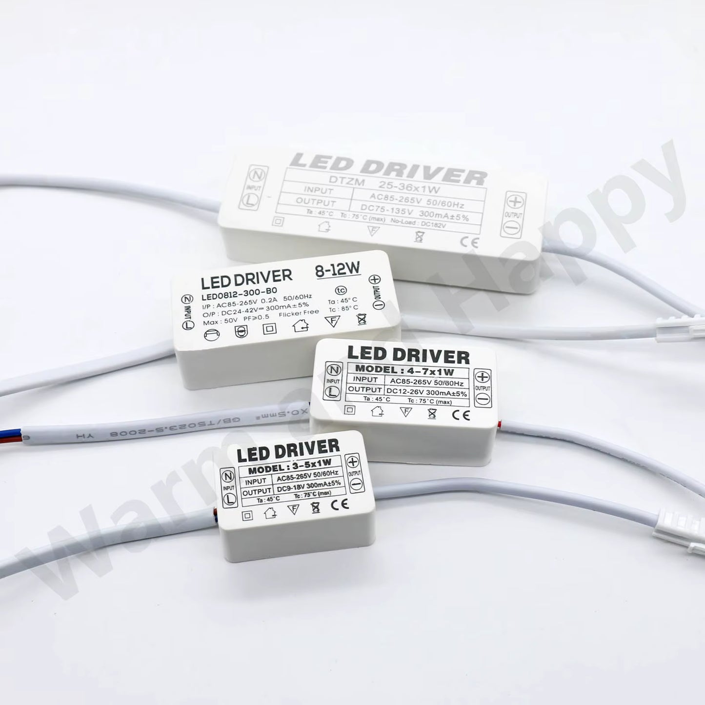 LED Driver 300Ma Constant Current 220V LED Power Supply with Shell Connection Port for 1W~8W 12W 18W 20W 25W 36W LED Accessories
