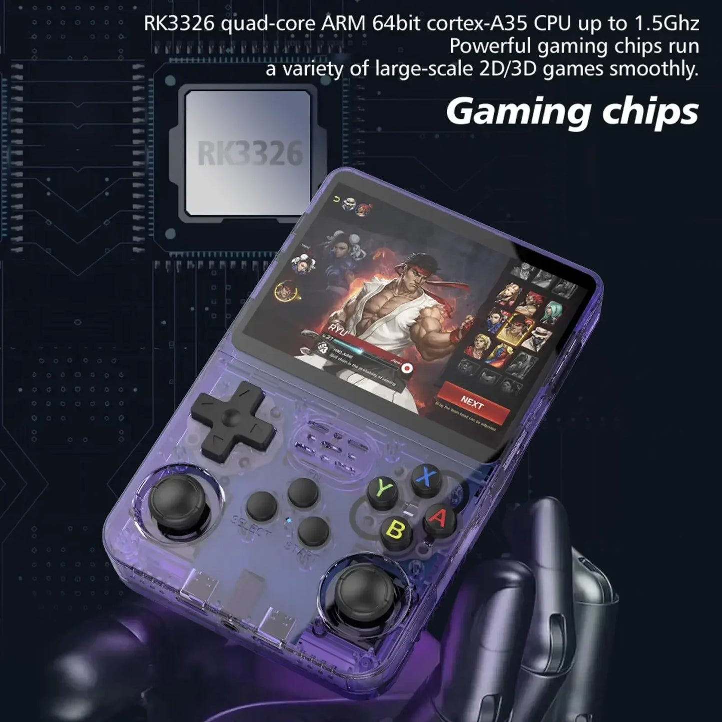 R36S Retro Gaming Console 3.5 Inch IPS Screen with Video Games Classic Emulator Open Source Portable Hand-Held Gaming Console