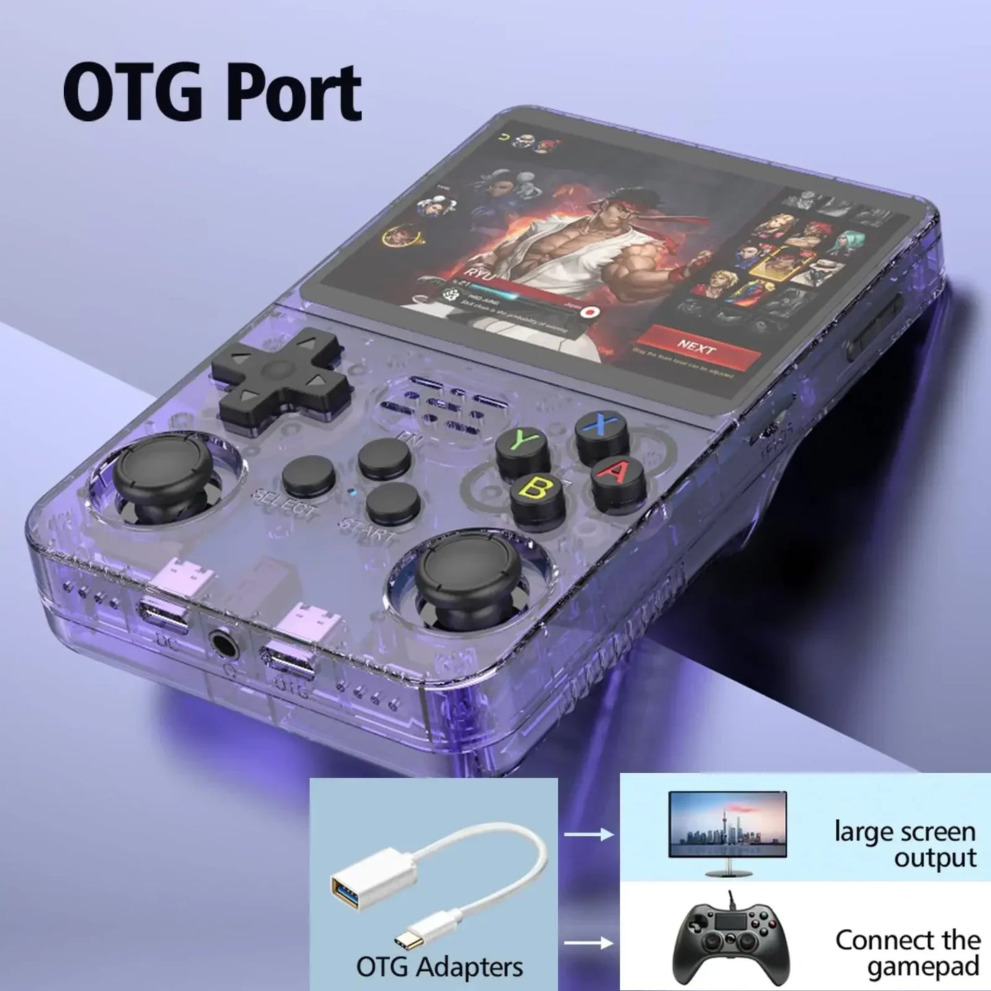 R36S Retro Gaming Console 3.5 Inch IPS Screen with Video Games Classic Emulator Open Source Portable Hand-Held Gaming Console