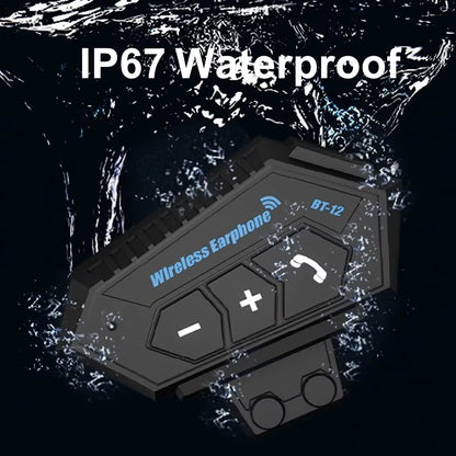 Motorcycle Bluetooth Helmet Earphones Bluetooth 5.0 Earphones Hands-Free Stereo Earbuds Wireless Earphones Bicycle Earphones