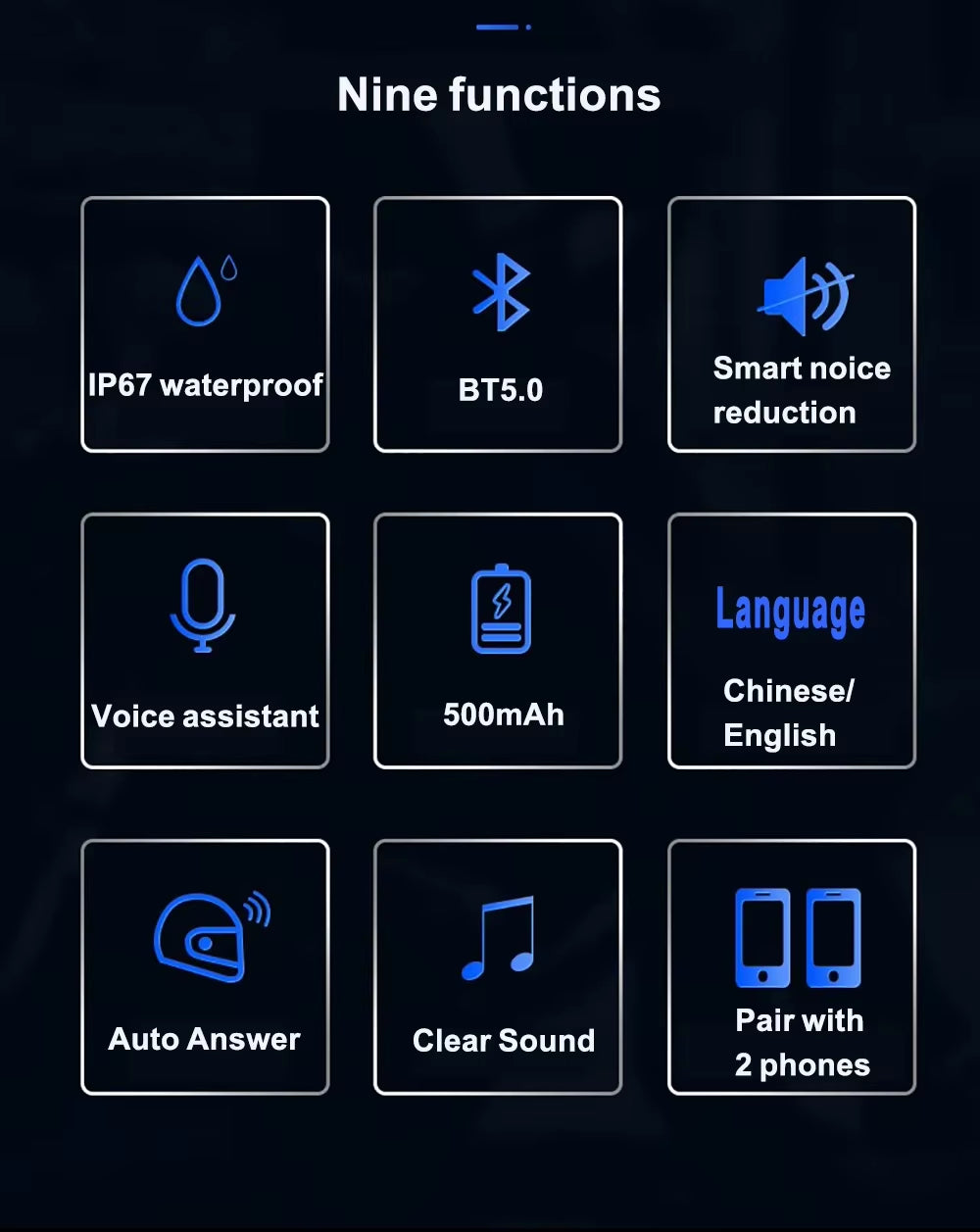 Motorcycle Bluetooth Helmet Earphones Bluetooth 5.0 Earphones Hands-Free Stereo Earbuds Wireless Earphones Bicycle Earphones