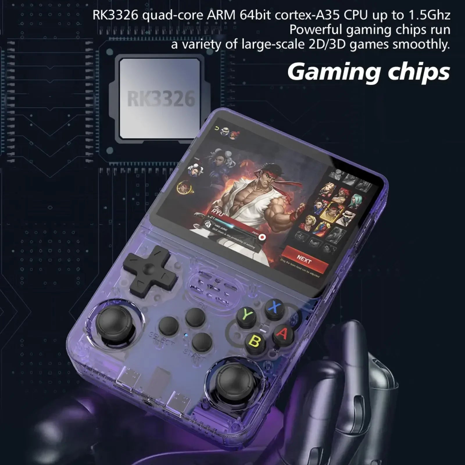 R36S Retro Gaming Console 3.5 Inch IPS Screen with Video Games Classic Emulator Open Source Portable Hand-Held Gaming Console